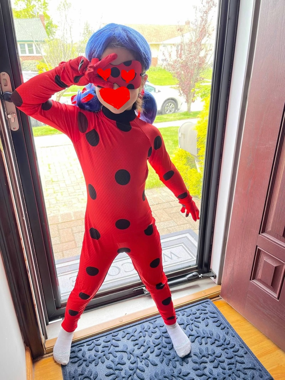 Kids Miraculous Ladybug Costume with Mask and Wig, size medium